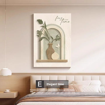 Decorative Abstract Character Mural – Cream Tone Line Art for Modern Interiors
