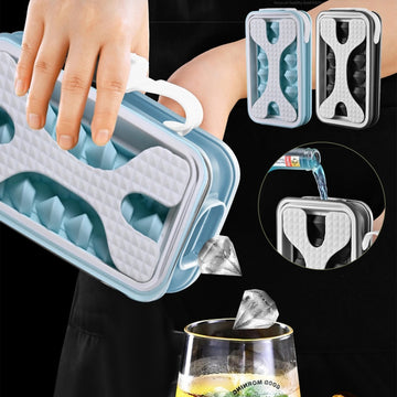 Silicone Ice Ball Mold & Water Bottle Combo – Portable Diamond Ice Cube Maker for Cocktails & Beverages