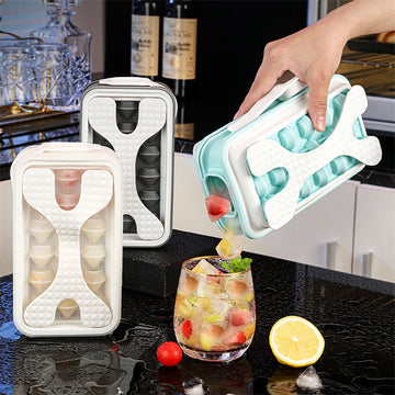 Silicone Ice Ball Mold & Water Bottle Combo – Portable Diamond Ice Cube Maker for Cocktails & Beverages