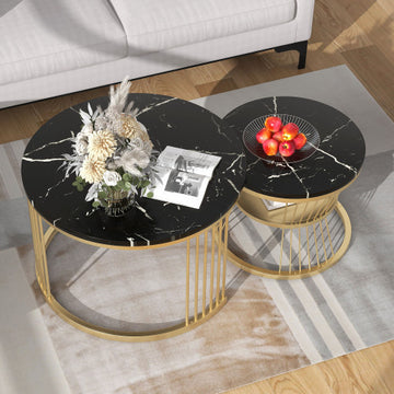 Modern Fiberboard Coffee Table – Stylish Wood-Look Center Table for Living Room or Office